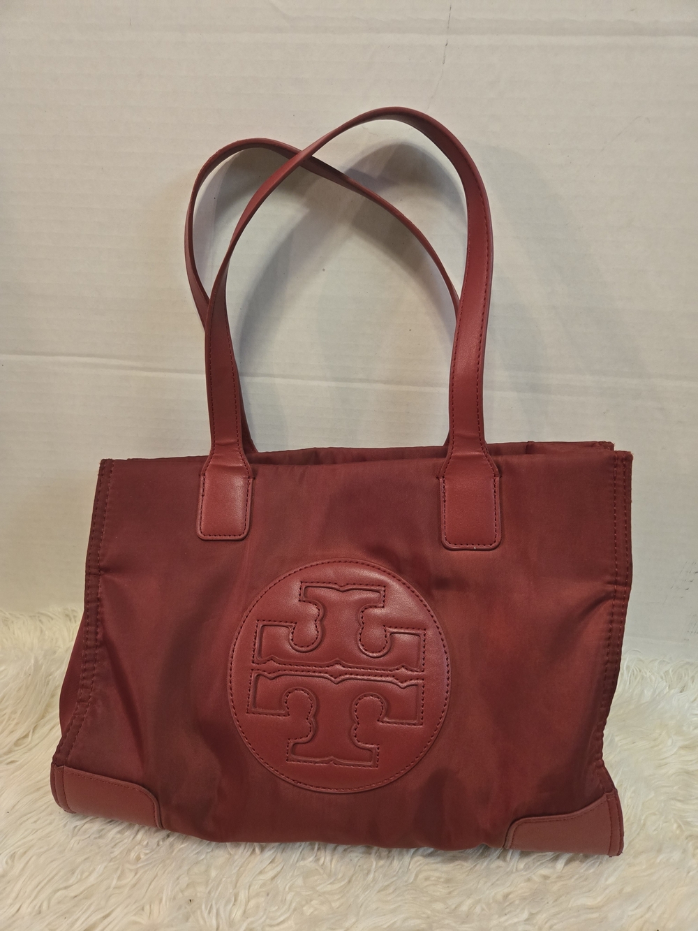 Tory Burch Red Logo Tote Bag